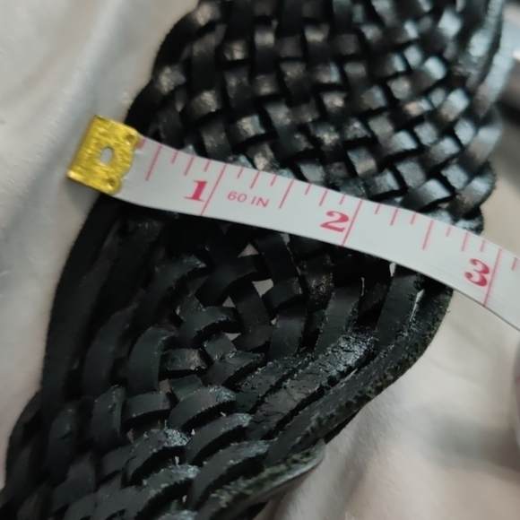 Black Leather Braided Belt main image 2